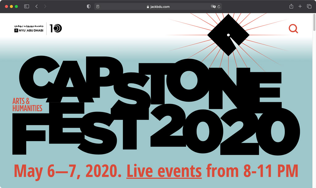 Screenshot of Capstone Festival Website's hero section