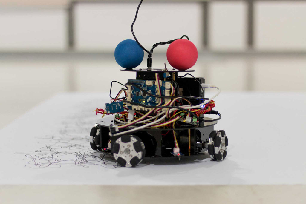 Closeup of the mobile robot