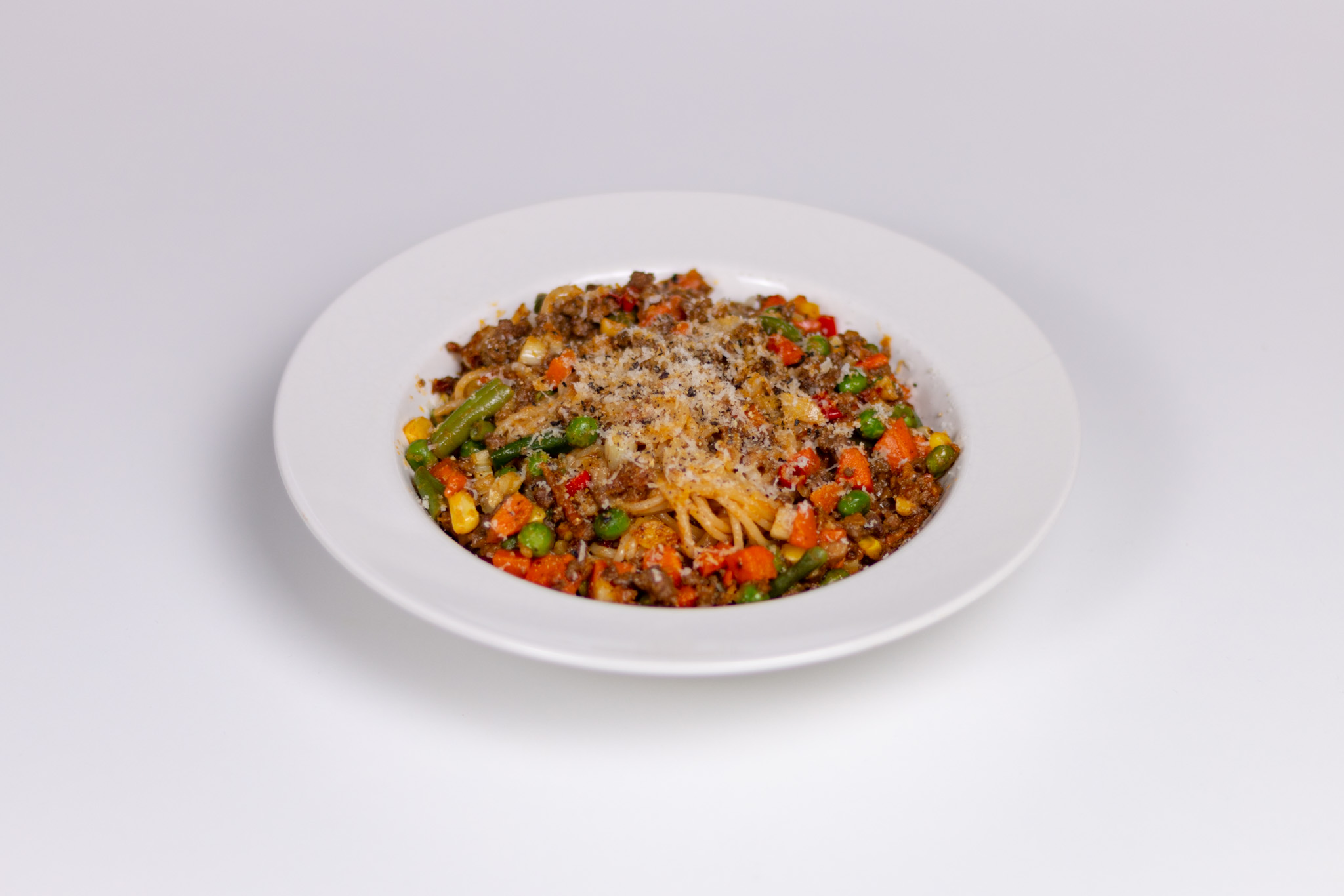 Spaghetti Bolognese with Mixed Vegetables